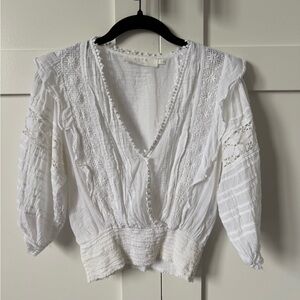 Astr The label White Lace Detail Women's Top
